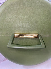 1970’s Green Retro Luggage Wig Carryon Case with Styrofoam Head