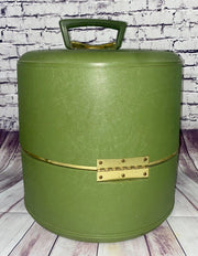 1970’s Green Retro Luggage Wig Carryon Case with Styrofoam Head