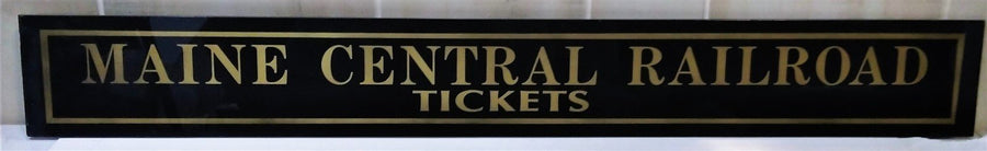 Maine Central Railroad Railway RR Jalousie Glass Ticket Booth Sign