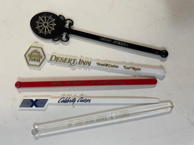 Retro Las Vegas Casino Beverage Stirrers Swizzle Sticks Lot