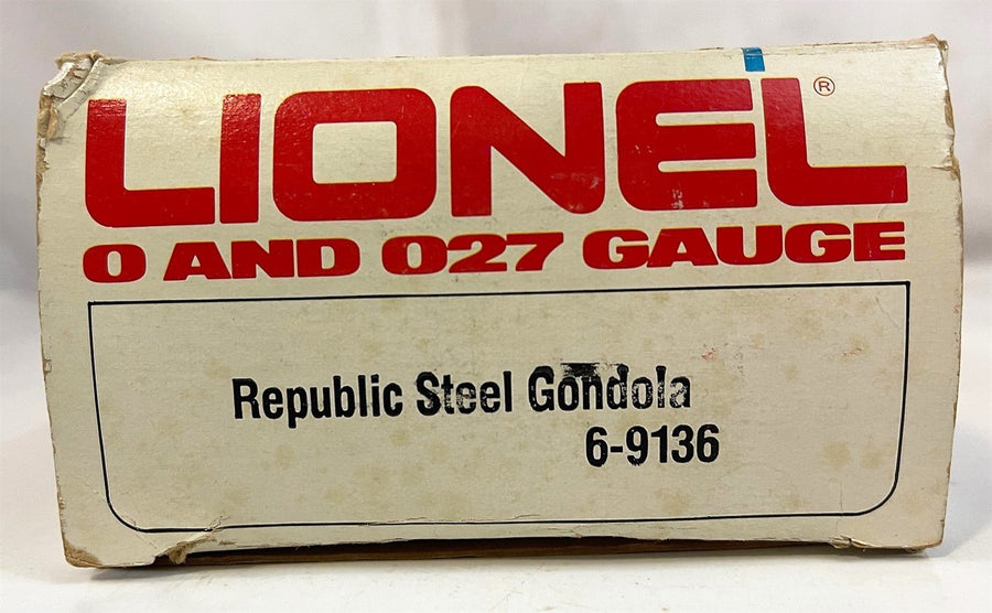 New Old Stock Lionel 6-9136, Republic Steel Gondola, O Scale w/3 Containers