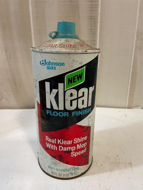 Vintage 1979 Johnson Wax Klear Brand Liquid Floor Finish Tin Can – Shop ...
