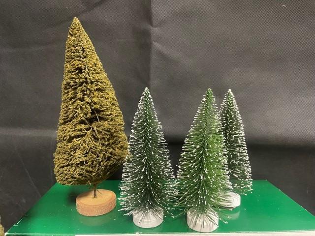 Vintage Department 56 Snow Village Lot of Bottle Brush Trees