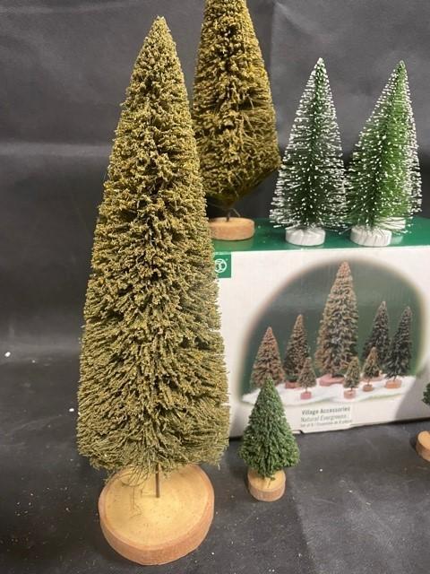 Vintage Department 56 Snow Village Lot of Bottle Brush Trees