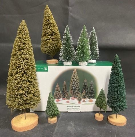 Vintage Department 56 Snow Village Lot of Bottle Brush Trees