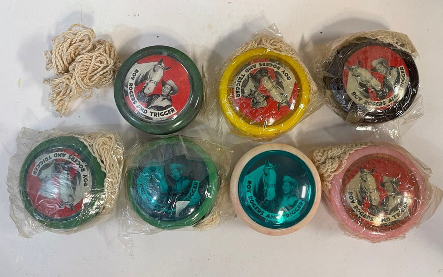 Vintage Roy Rogers Double R Bar Ranch Round Up Set of 7 Unopened Yo-Yo's