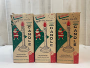 Vintage Mid Century Crescent Molded Candle Lamp Set of 3 Original Box