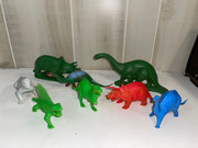 Vintage Lot of 8 Plastic Collectible Dinosaur Figurine Toys