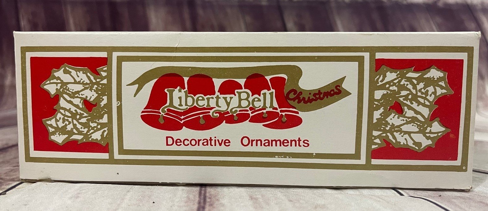 Vintage Green Liberty Bell set of 8 Two Inch Christmas Bulbs