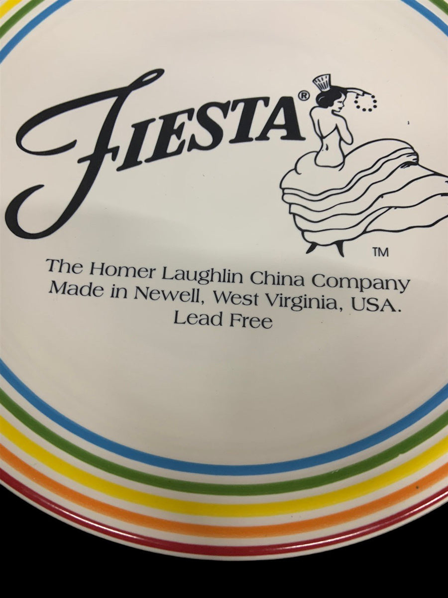 Rare Vintage Quatro Fiesta Rainbow Striped Display Top Plate