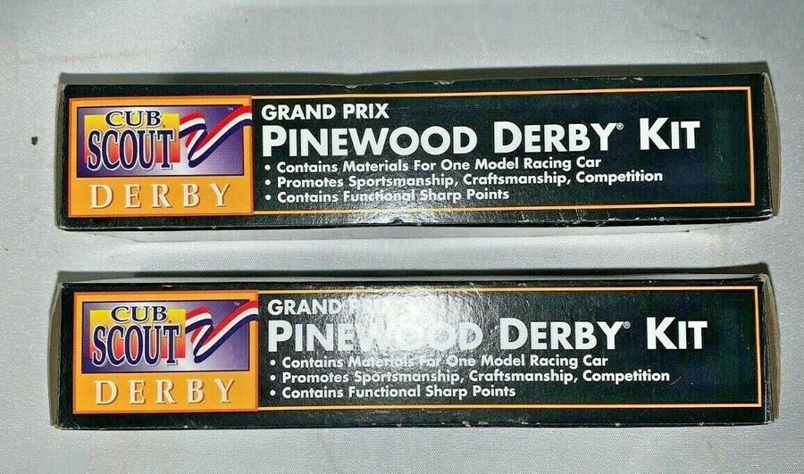 Two Vintage 1996 Cub Scout Grand Prix Pinewood Derby Car Kit New