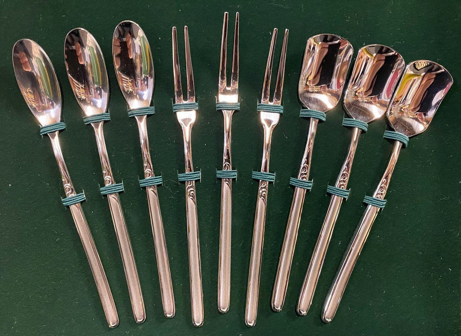 Vintage Sammi Industrial Co Oriental Style Silverware and Chopsticks Set