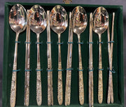 Vintage Sammi Industrial Co Oriental Style Silverware and Chopsticks Set