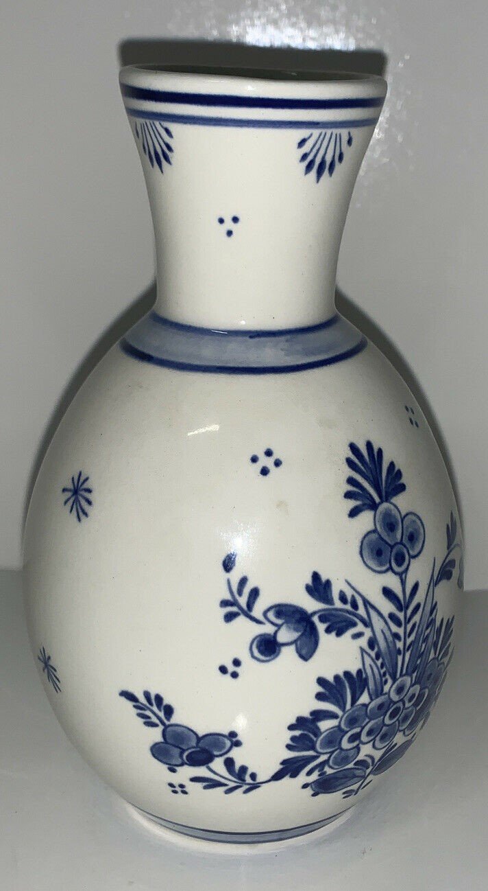 Vintage Delftware Elesva Vase Flowers Holland Great Condition