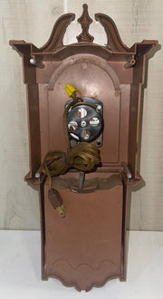 Vintage Spartus USA Brown Wooden 16 inch Mini Grandfather Wall Clock