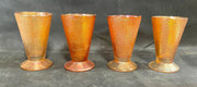 Carnival Glass Marigold Antique Orange Pitcher and Glasses Set