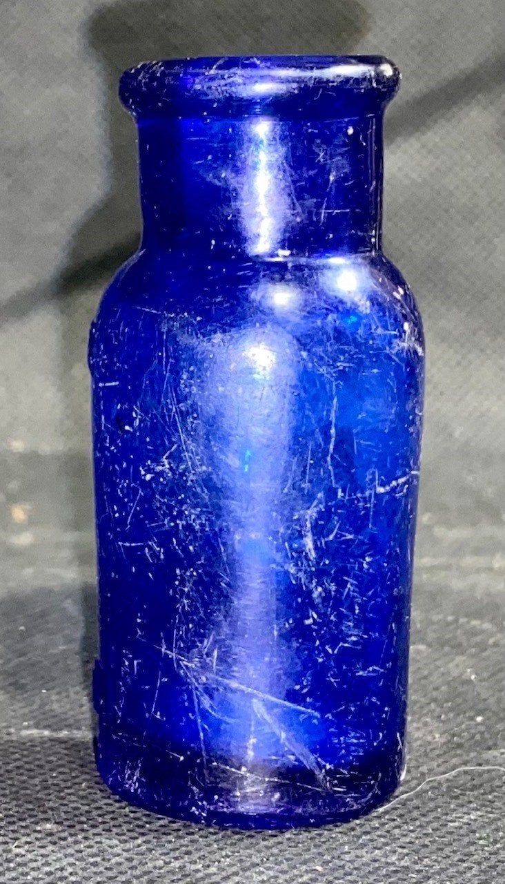 Antique Cobalt Blue Bromo Seltzer Poison Glass Bottle Embossed