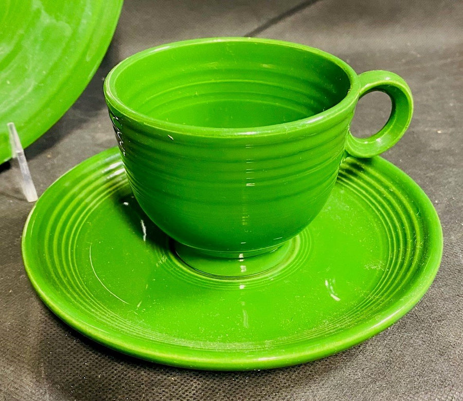 Vintage Forest Green Fiesta Lunch Plate Cup and Saucer
