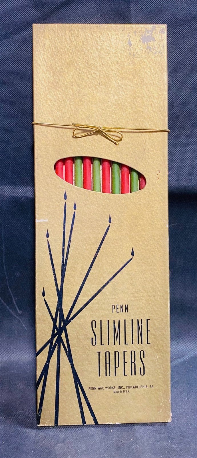 Vintage MCM Penn Slim Line Tapper Candle Set Mid Century Modern Decor