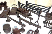 58 pc Marx Rin Tin Tin Apache Fort 1950 Playset Calvary Extras