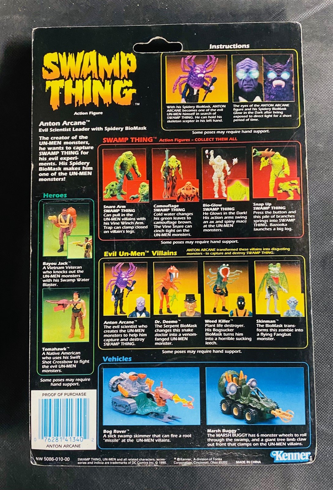 Vintage Collectible Swamp Thing Anton Evil Scientist Original Packaging