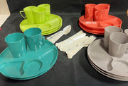 Vintage 1960's Tucker Plastic Plate Retro Colors Lot