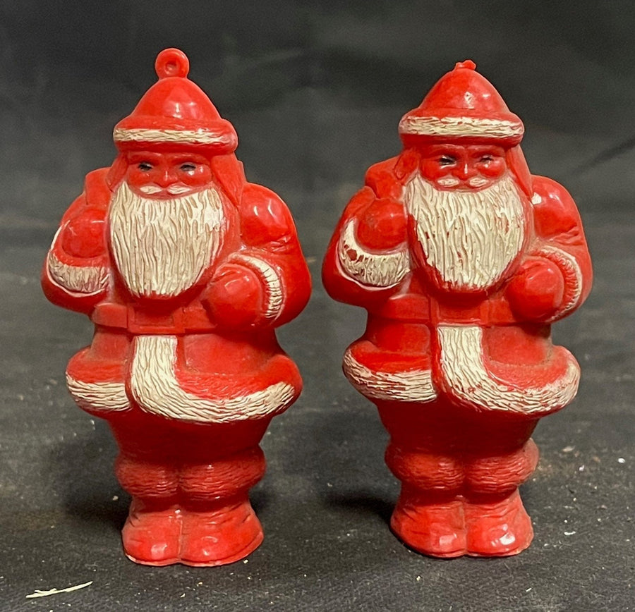 Retro Hard Plastic Vintage Santa Claus Candy Holder Ornaments