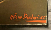 Vintage MCM Alfano Dardari Apricots on Shelf Lithograph on Card Textured