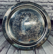 Vintage Oneida Silversmiths Round 12 inch Serving Tray