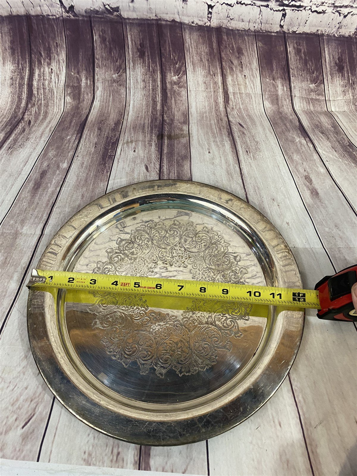 Vintage Oneida Silversmiths Round 12 inch Serving Tray