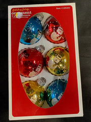 Holiday Living Vintage Glass Snowman Ornament Set of 6 Bulbs