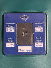 Vintage 0.44 Carat Weight Moonstone Gemstone in Case