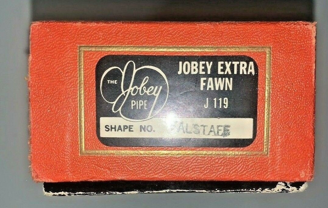 Vintage Jobey Extra Fawn Falstaff Pipe J119 With Sweetener And Original Box