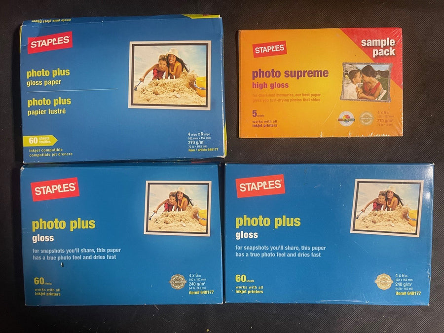 Vintage Lot of Staples Photo Plus Gloss Paper 185 Sheets