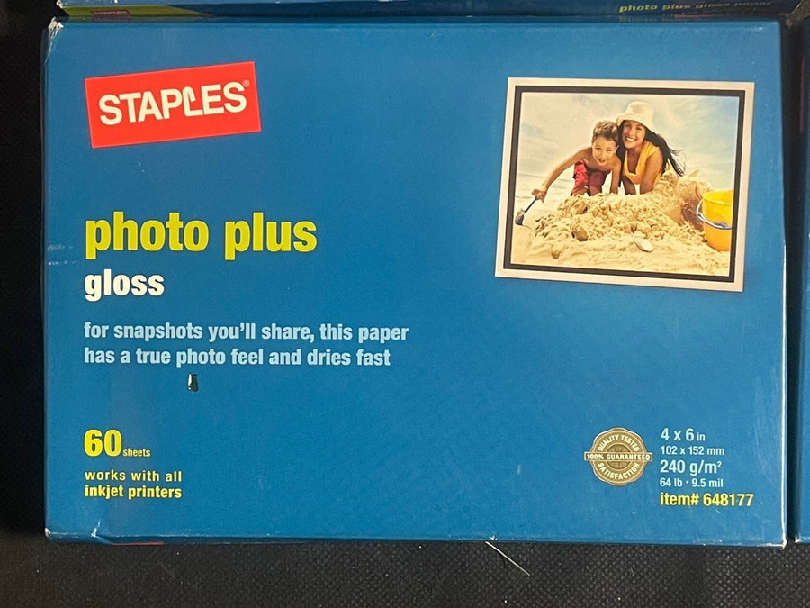 Vintage Lot of Staples Photo Plus Gloss Paper 185 Sheets