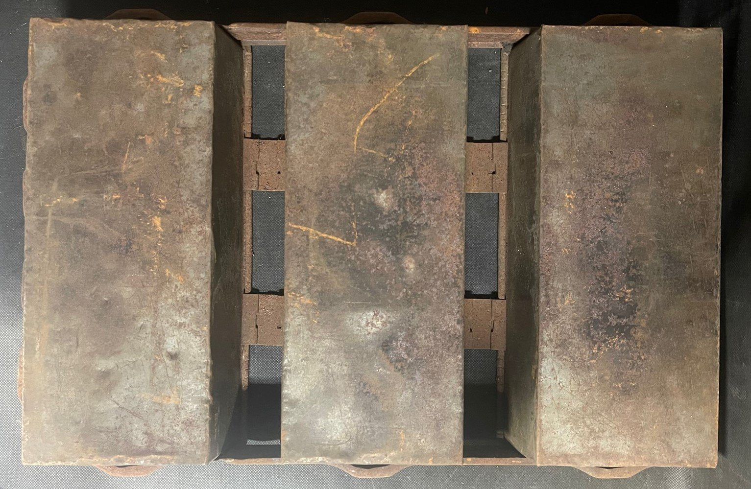 Antique Metal Loaf Bread Bakery Triple Baking Pan