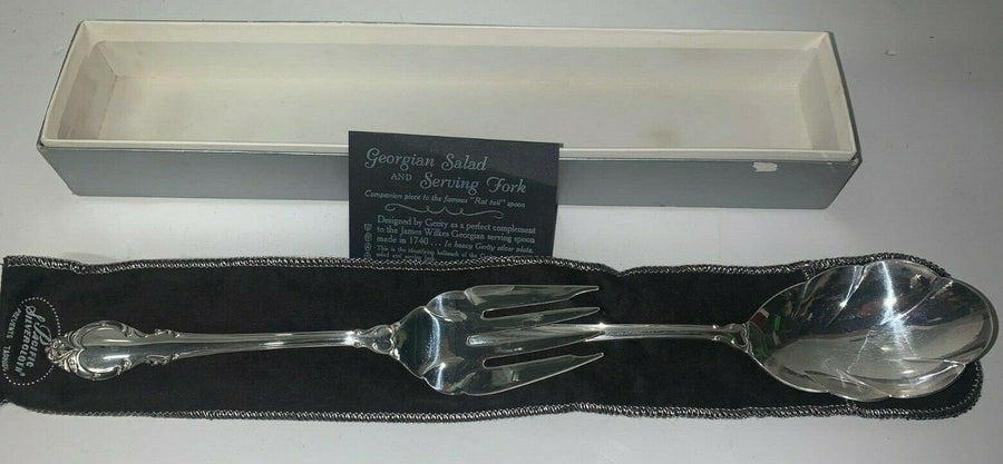 Vintage Gerity Salad Fork and Spoon CIRCA 1740 Deep Silver Holmes and Edwards