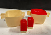 Mid Century Retro Federal Tool Company Plastic Kitchen Salt Pepper Cream Sugar
