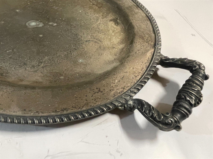 F.B. Rogers Silver Plated Serving Platter Decorative Tray With Handles