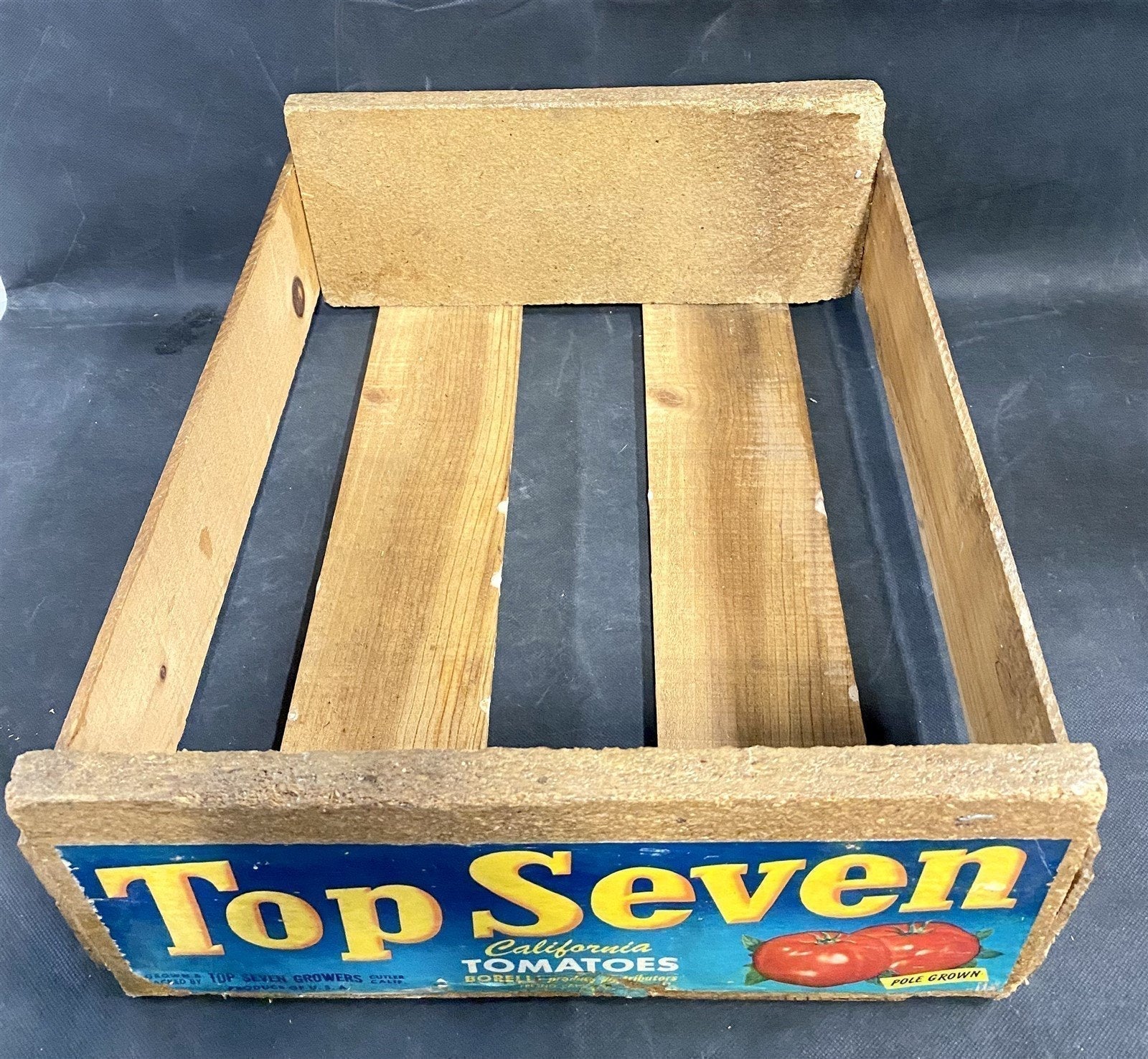 Vintage Top Seven Tomatoes Wooden Crate