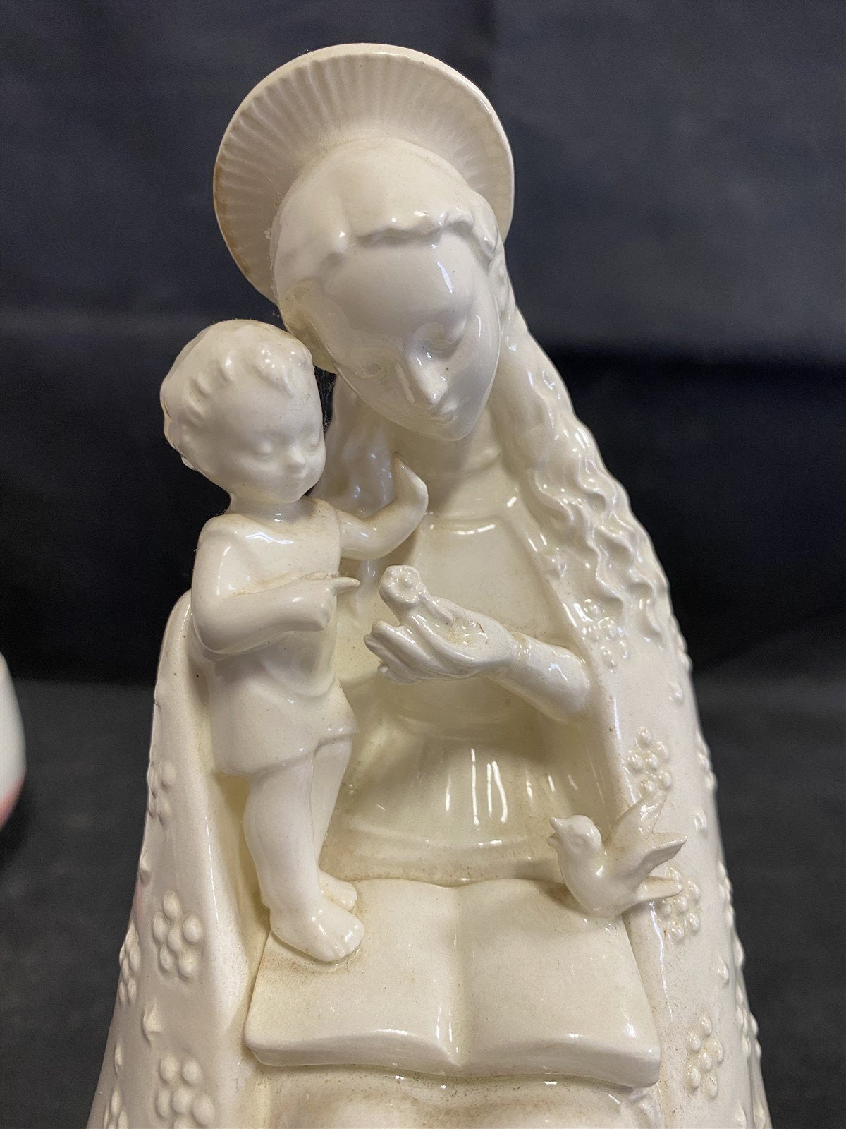 White Porcelain Vintage Flower Madonna by Hummel