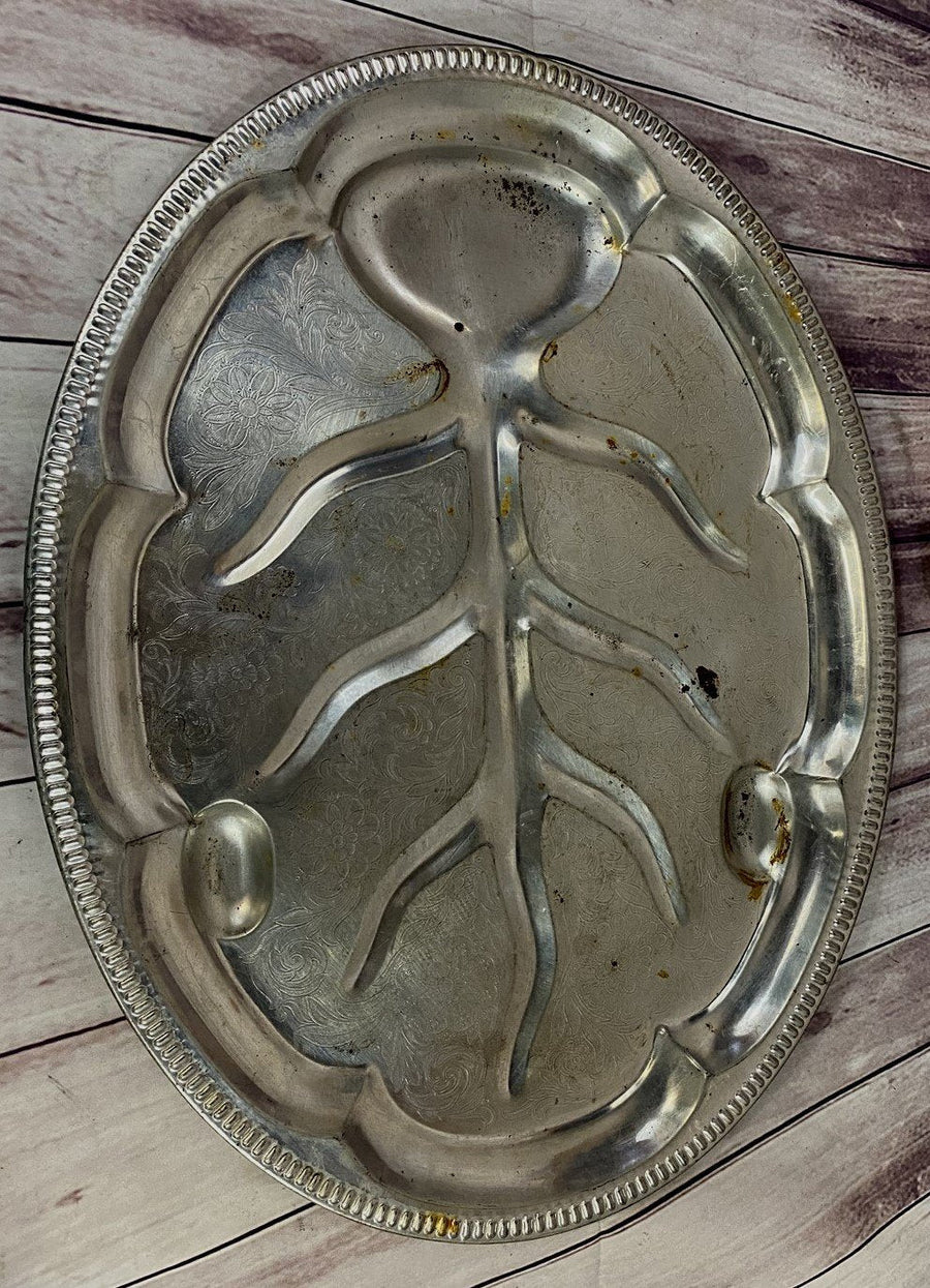 Vintage Aluminum Leaf Serving Tray
