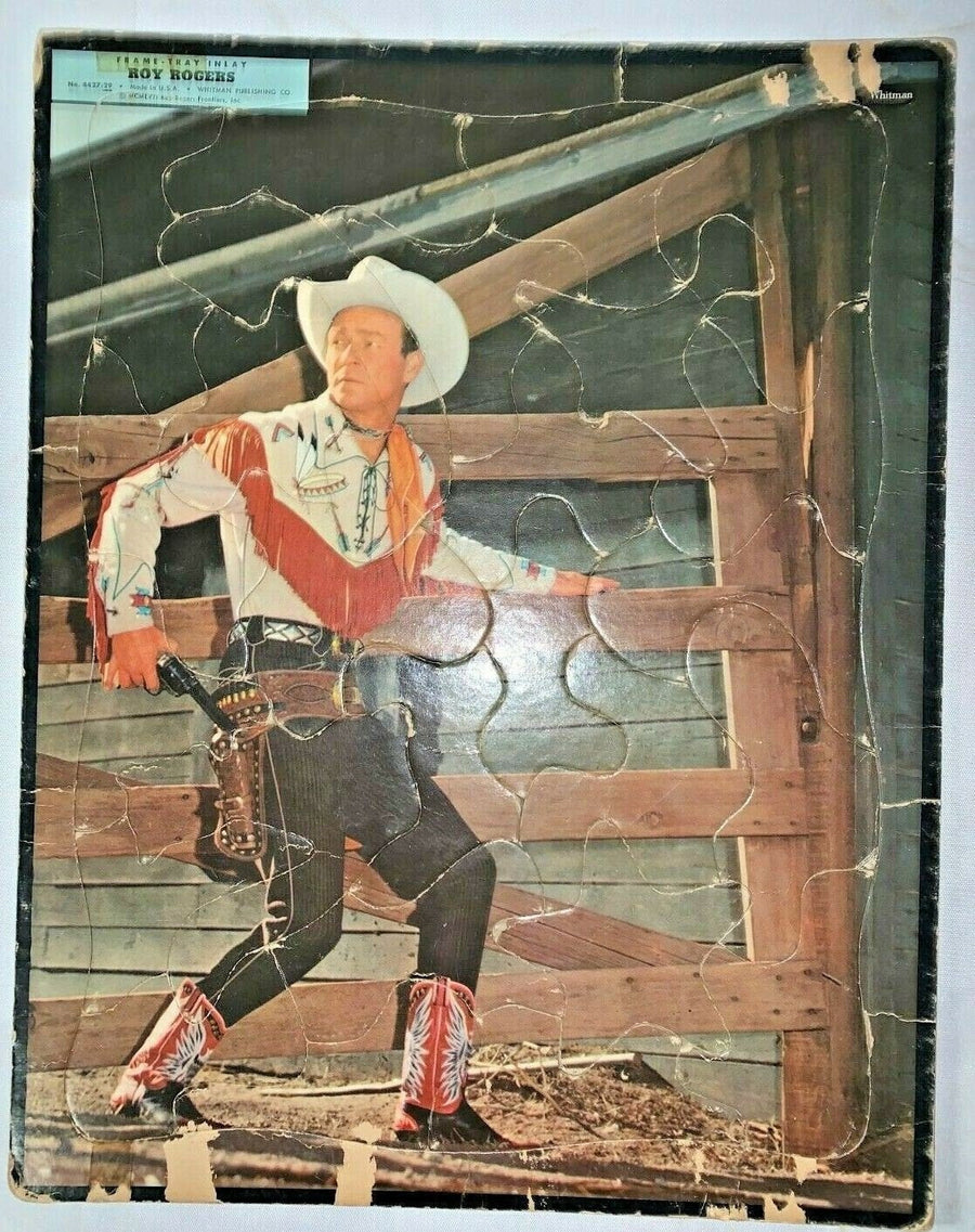 Vintage 1957 Whitman Publishing Co Roy Rogers Inlay Frame Tray Picture Puzzle