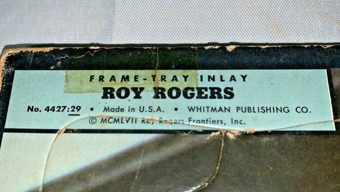 Vintage 1957 Whitman Publishing Co Roy Rogers Inlay Frame Tray Picture Puzzle