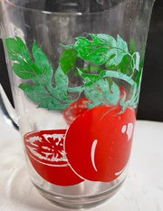 Vintage Mid Century Clear Glass Tomato Juice Water Pitcher