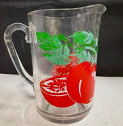 Vintage Mid Century Clear Glass Tomato Juice Water Pitcher