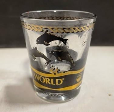 Collectible Vintage Sea World Dolphin Shot Glass Souvenir