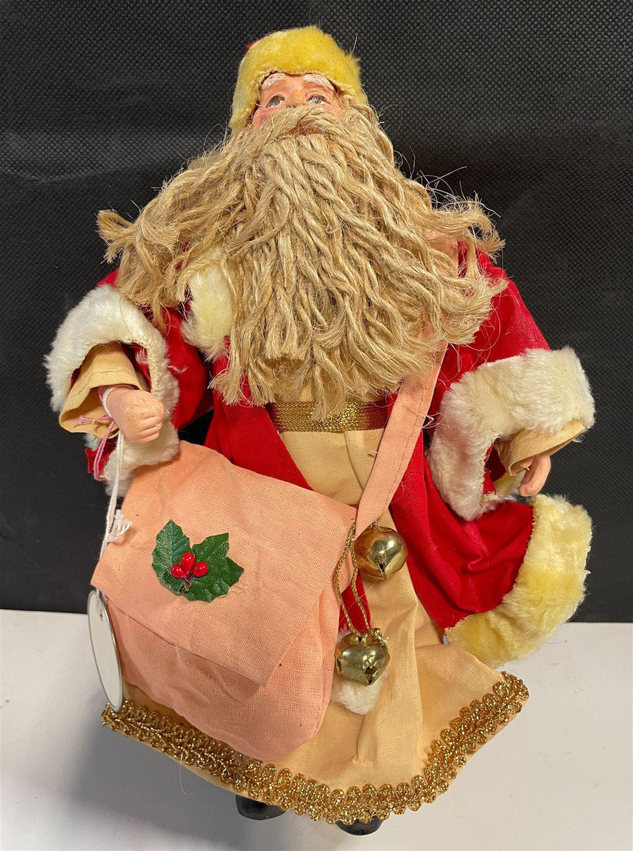 Vintage Primitive Santa Clause Figurine Doll Village Art Taiwan