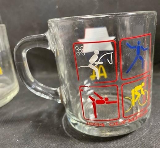 Vintage 1984 McDonald's Collectible Glass Olympics Coffee Mugs