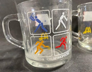 Vintage 1984 McDonald's Collectible Glass Olympics Coffee Mugs